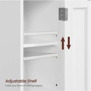 Slim Bathroom Storage Cabinet with two Shelves - White by VASAGLE