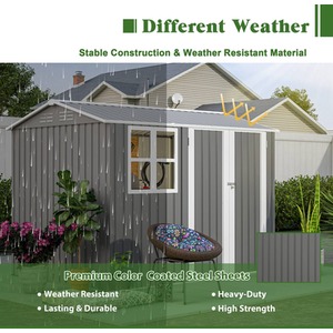 BIRCHTREE Garden Shed with Window - Grey / 8x6ft by BIRCHTREE