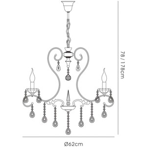 Vela Ceiling Pendant Chandelier 5 Light Polished Chrome, Crystal - Polished Chrome