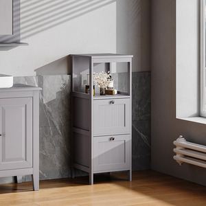 Compact Wooden Bathroom Cabinet with Drawers by Livingandhome