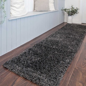 Super Soft Slate Grey Shaggy Living Area Rug - Slate Grey / 240 x 60cm by The Rug House