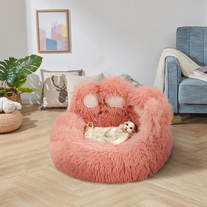 Cozy Bear Paw-Shaped Plush Dog Bed Cat Bed by Livingandhome