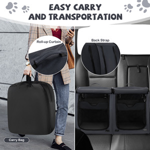 Twin-compartment Pet Carrier - Black by Costway