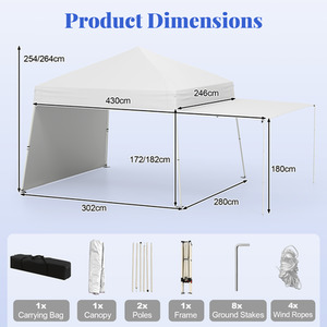 GAINOOM Pop up Canopy Tent - White by GAINOOM