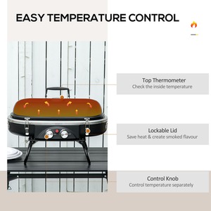 Outsunny Foldable Gas BBQ Grill 2 Burner - Black by Outsunny