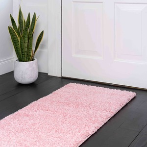Soft Value Baby Pink Shaggy Area Rug - Baby Pink / 230 x 60cm by The Rug House