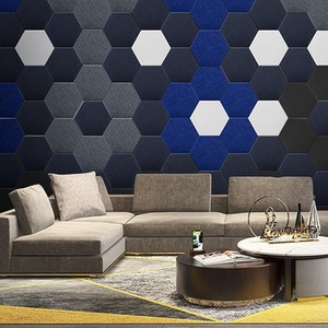 Set Of 12 Hexagon Self Adhesive Acoustic Wall Panels Tiles - Dark Grey by Gr8 Home
