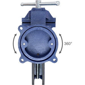 Bench Vice - cast iron, with anvil, rotatable, 2 locking screws - Blue / 15cm by tectake