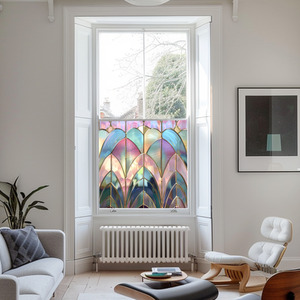 Ales Art Deco Stained Glass Privacy Window Film by Creative Printing Solutions
