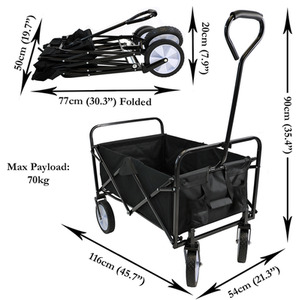 Festival Wagon Garden Cart Trolley - Black by International