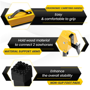 2 Pack Folding Sawhorses-Yellow - Yellow by Costway