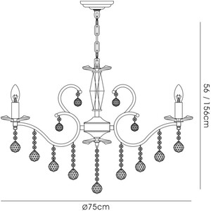 Zinta Ceiling Pendant Chandelier 8 Light Polished Chrome, Crystal - Polished Chrome