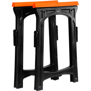 Folding Saw Horse Twin Pack - Black by VonHaus