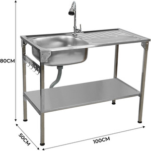 Folding Camping Sink - Silver by Monster Shop