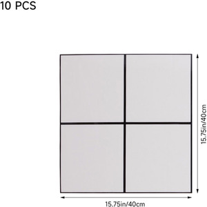Livingandhome 10pcs Self-Adhesive Lattice Wall Tiles - White / 2 * 2 grids by Livingandhome
