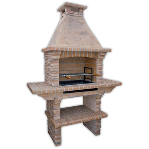 Stone Masonry BBQ with Grill and Side Tables by Callow