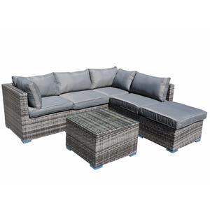 Rattan 6 Piece Modular Outdoor Garden Sofa - Grey by Furniture One