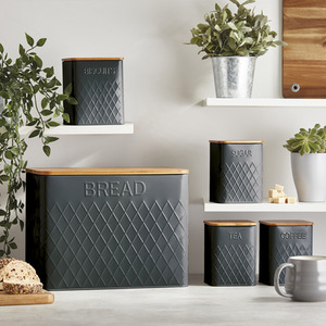 5 Piece Kitchen Set with Bamboo Lids - Dark Grey by Cooks Professional