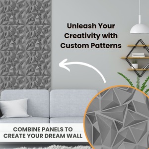 3D Wall Panels (50x50 cm) PVC Cladding Panel with Diamond Design by NOVECRAFTO