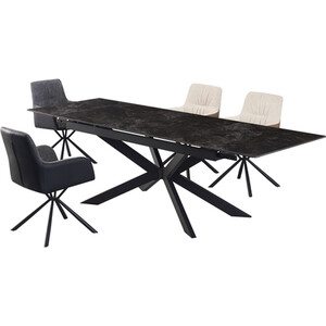 Henley Marble Extending Dining Table - Black