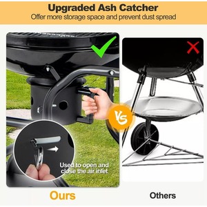 2 Layer Racks Charcoal Barbecue with Grill - Black by Wyld and Coco