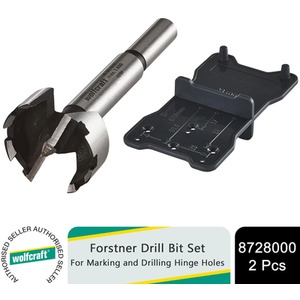 wolfcraft Forstner Drill Bit Set for Marking and Drilling Hinge Holes, 2 Pcs - Drill Bit Set by wolfcraft