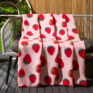 Strawberry Throw Blanket - Pink by OHS
