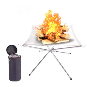 Outdoor Foldable Bonfire Rack - Silver