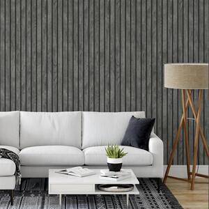 Wooded Slats Wallpaper - Black by Muriva