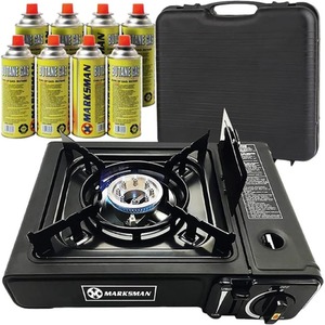 Portable Gas Stove with Canisters - Black by HomeVibe