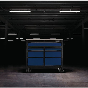 Draper Bunker Roller Workstation with Workbench - Blue / Roller Tool Cabinet, 7 Drawer by Draper