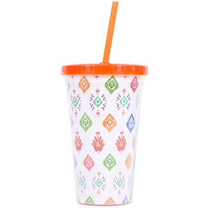 Sahara Brights Print Tumbler with Straw - Multicolour
