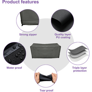 Heavy Duty Waterproof UV Outdoor BBQ Grill Protective Cover - Grey / 2 and 3 Burner by Home Source