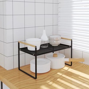 Kitchen Spice Rack Free Standing Cupboard Organiser - Black / 33.2cm by Livingandhome