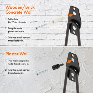 Wall Mounted Tool Hooks - Orange by VonHaus