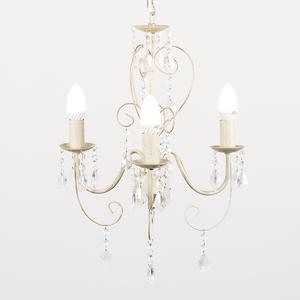 Lille 3 Way White Ceiling Light Chandelier - White by ValueLights