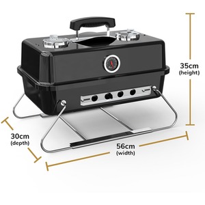 Portable BBQ Charcoal Grill with Foldable Legs - Black by House of Home