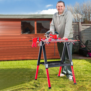 2-in-1 Folding Work Table Sawhorse by Costway