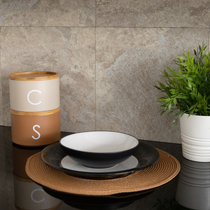 Light Slate Self Adhesive Wall Tiles - Beige by d-c-fix