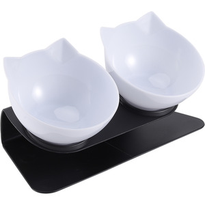 Double Bowl Slanted Cat Feeder by Livingandhome