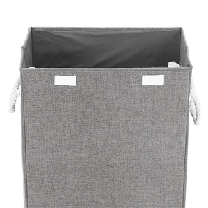Foldable Laundry Basket with Rope Handles - Grey by lifeideas