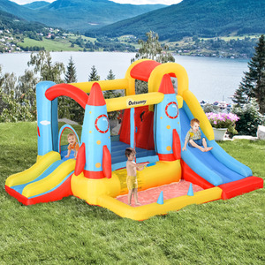 Outsunny Kids 3 in 1 Bounce Castle House - Yellow by Outsunny