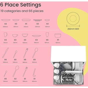 6.5L Freestanding Compact Dishwasher with LED Display by Comfee