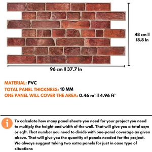 3D Wall Panels Self Adhesive Brick Design Cladding Panel by NOVECRAFTO