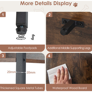 Chew-Resistant Dog Cage - Brown by Costway