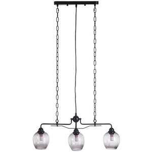 3-Light Glass Chandelier - Black by Livingandhome