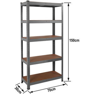 Heavy Duty Steel 5 Tier Racking - Grey by House Of Home