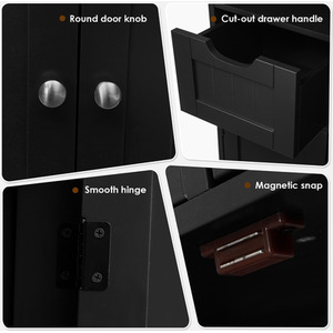 Costway Bathroom Floor Cabinet Storage Cabinet - Black by Costway