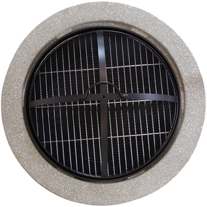 Round Magnesia Fire Pit - Black, Stone by Charles Bentley