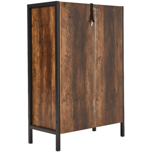 Multi-Tier Storage Cabinet with Metal Frame - Brown by lifeideas